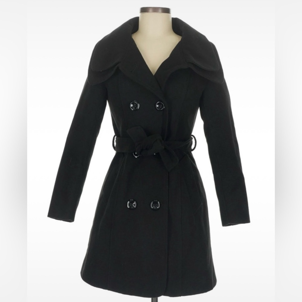 Women's Black Double-Breasted Coat